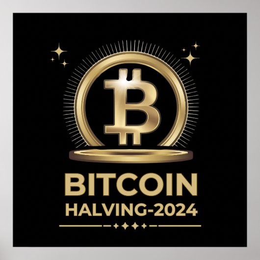 Poster BITCOIN HALVING 2024 Crypto Devise numérique (Devant)