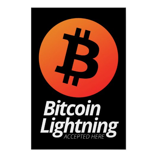 Poster Bitcoin Lightning Accepté ici (Devant)