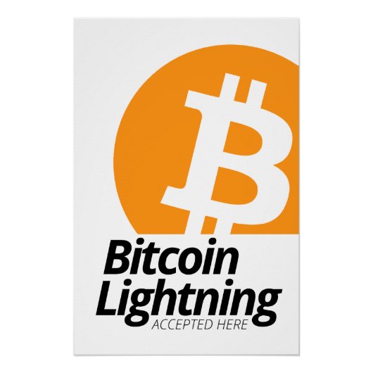 Poster Bitcoin Lightning Accepté ici (Devant)