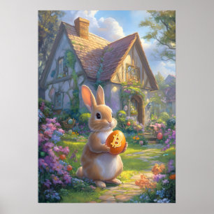 Poster Bitcoin Rabbit Hole Lapin de Pâques
