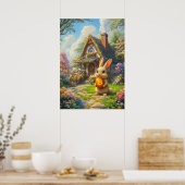 Poster Bitcoin Rabbit Trou de lapin de Pâques Mur Art (Cuisine)