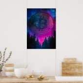 Poster Bitcoin violet Crypto Galaxy Espace (Cuisine)