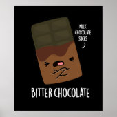 Poster Bitter Chocolat Funny Candy Pun Dark BG (Devant)