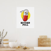 Poster Bitter Pill Funky Medicine Pun (Cuisine)