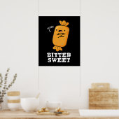 Poster Bitter Sweet Funny Candy Pun Dark BG (Cuisine)