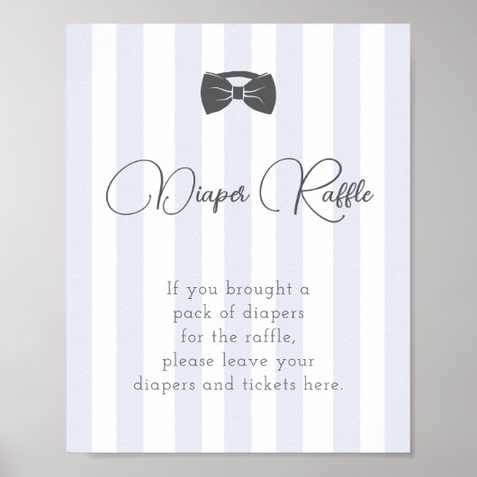 Poster Bitty Bow Oh Bow Baby shower diaper (Devant)