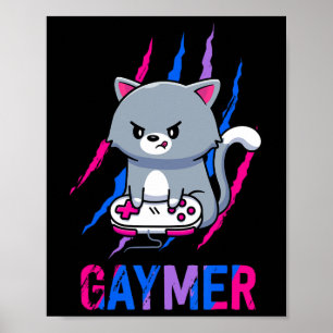 Poster Biual Gaymer Geek Pride Lgbt Vidéo Amateurs de jeu