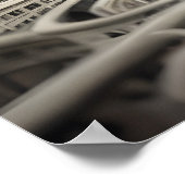 Poster Bizarre Abstraite Gris Monochromatique Surreal Vil (Coin)