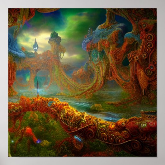 Poster Bizarre Alien Ornamental Lake Lucid Dream (Devant)