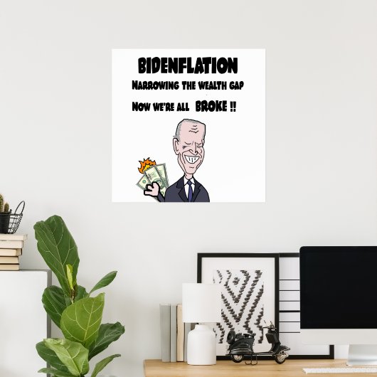 Poster Bizarre anti-Biden L'inflation (Bureau à domicile)