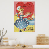 Poster Bizarre Drôle Mince Pomme Pie Witress Valentine (Cuisine)