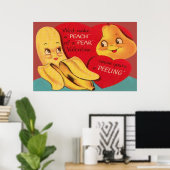 Poster Bizarre Drôle Poire Banane Appelant Peel Valentine (Bureau à domicile)