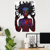 Poster Bizarre éffrayant monstre portrait | Art AI (Bureau à domicile)