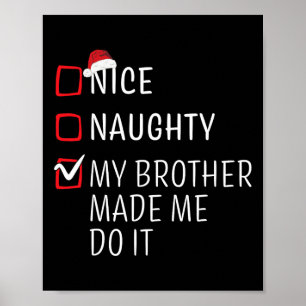 Poster Bizarre Naughty Nice Noël Famille Pajama Hommes Fe