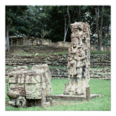 Poster Bizarre Vivid Ruines Maya Statues anciennes Hondur (Devant)