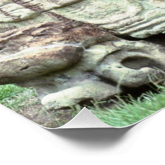 Poster Bizarre Vivid Ruines Maya Statues anciennes Hondur (Coin)