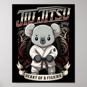 Poster Bjj Cœur De Combattant - Jiu Jitsu Byby Koala