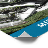 Poster Black 1957 Chevy Car, Nom/Message, Votre Photo/Art (Coin)