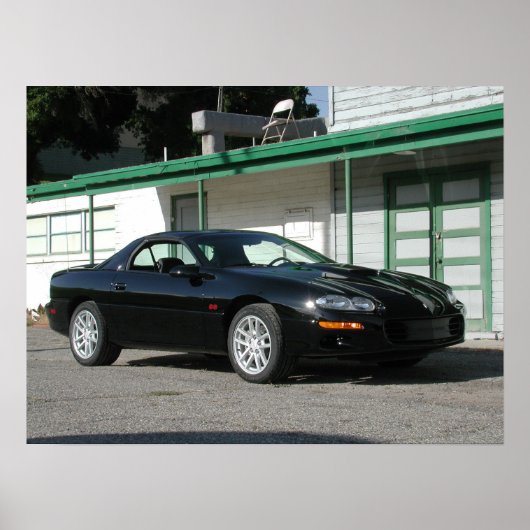 Poster Black 2001 Chevrolet Camaro Z28 SS (Devant)