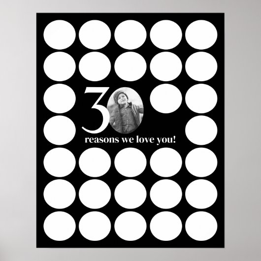 Poster Black 30 Raisons Nous Vous Aimons Anniversaire Sou (Devant)