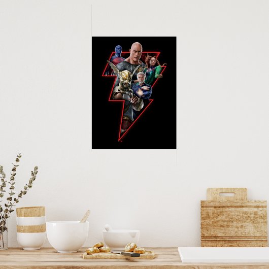 Poster Black Adam Group Lightning Graphic (Cuisine)