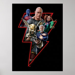 Poster Black Adam Group Lightning Graphic