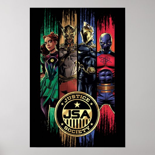 Poster Black Adam Justice Society Héros en bandes (Devant)