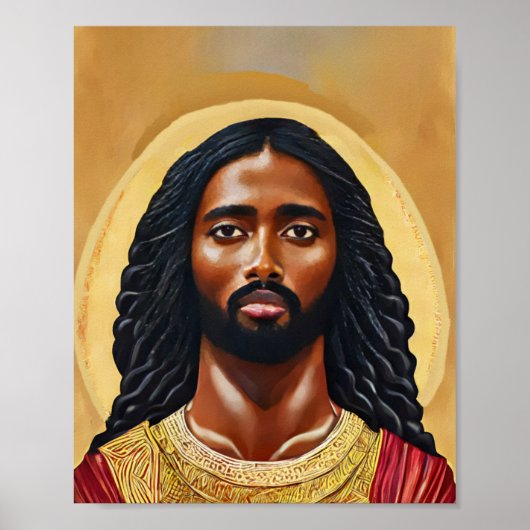 Poster Black African Jésus Christ Art religieux (Devant)