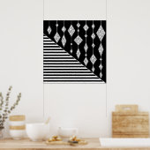 Poster Black and white, abstract, geometric, simple, scan (Cuisine)