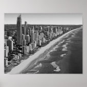 Poster Black and White Australia Gold Coast (Devant)