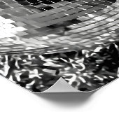 Poster Black and White Disco Ball Print, Cocktail (Coin)