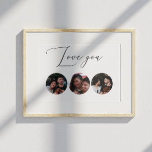 Poster Black and white elegant simple script multi photo