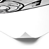 Poster Black and white graphic fish (Coin)