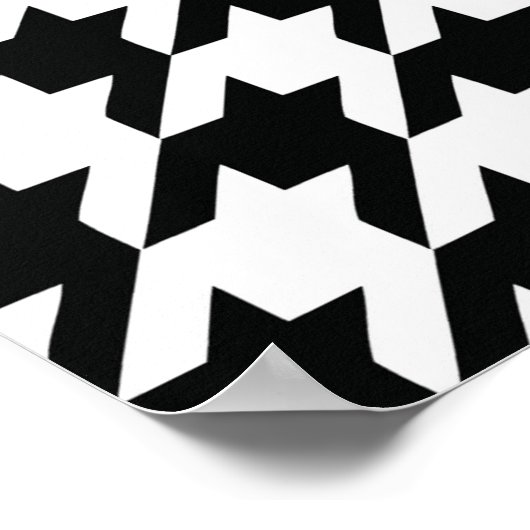 Poster Black and White Houdstooth Pattern (Coin)