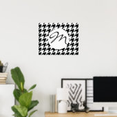 Poster Black and White Houdstooth Pattern (Bureau à domicile)