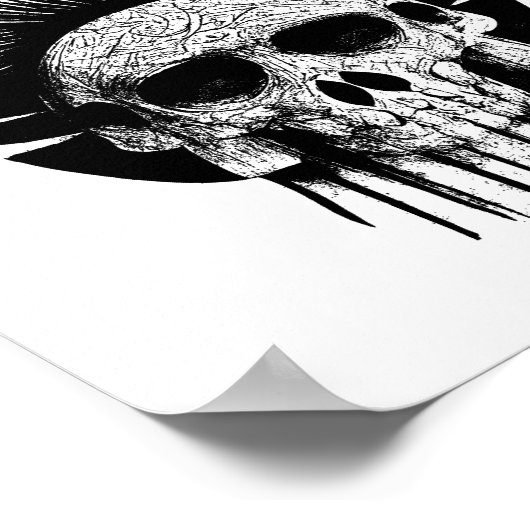 Poster Black And White Indian Skull (Coin)