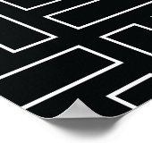 Poster Black and White Linear Block Pattern - Black (Coin)