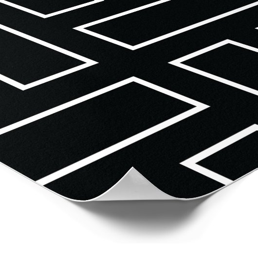 Poster Black and White Linear Block Pattern - Black (Coin)