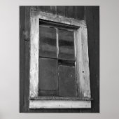 Poster Black and White Old Barn Window (Devant)