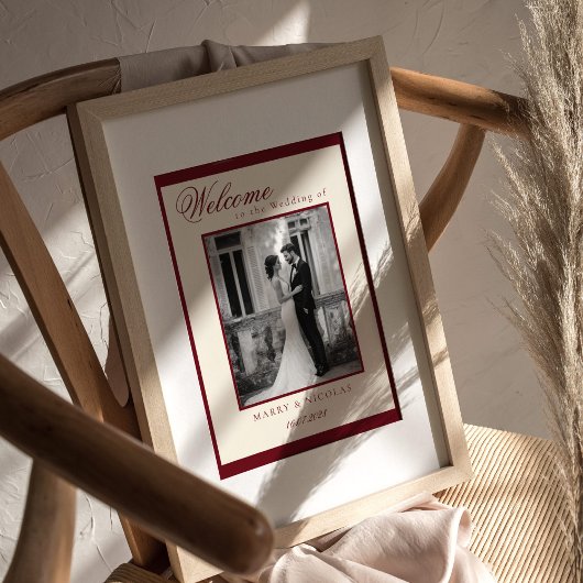 Poster Black and White Photo Old Money Wedding Welcome