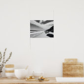 Poster Black And White Rocky Ocean Waves Seascape (Cuisine)