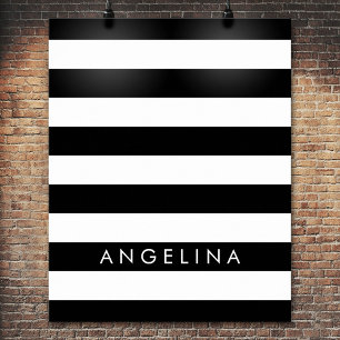 Poster Black and White Striped