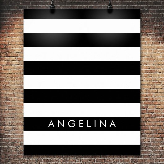 Poster Black and White Striped