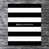 Poster Black and White Striped