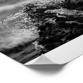 Poster Black and White Tropical Ocean Wave Art imprimable (Coin)