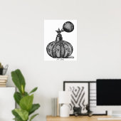 Poster Black and white vintage perfume illustration (Bureau à domicile)