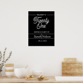 Poster Black and Withe Modern 21st Birthday Party (Cuisine)