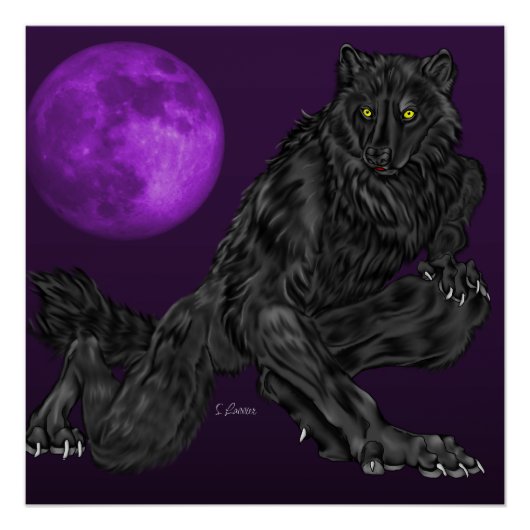 Poster Black Anthro Werewolf (Devant)