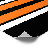 Poster Black avec Orange White Stripes Team Jersey (Coin)