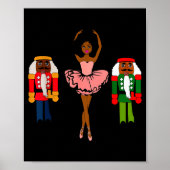 Poster Black Ballerina Christmas Black Nutcracker Xmas Af (Devant)